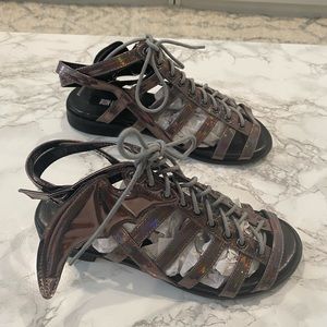 Iron Fist Winged Holographic Gladiator Sandals